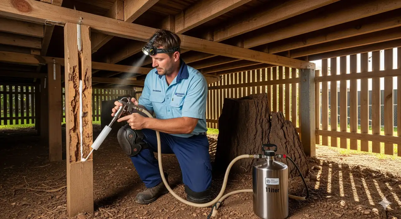 Termite foaming treatment application